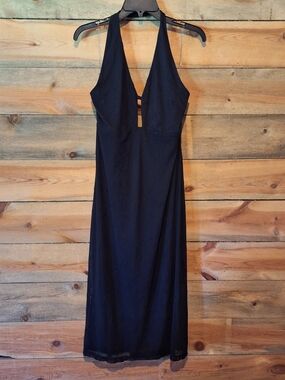 wild fable Black Backless Halter Midi Dress